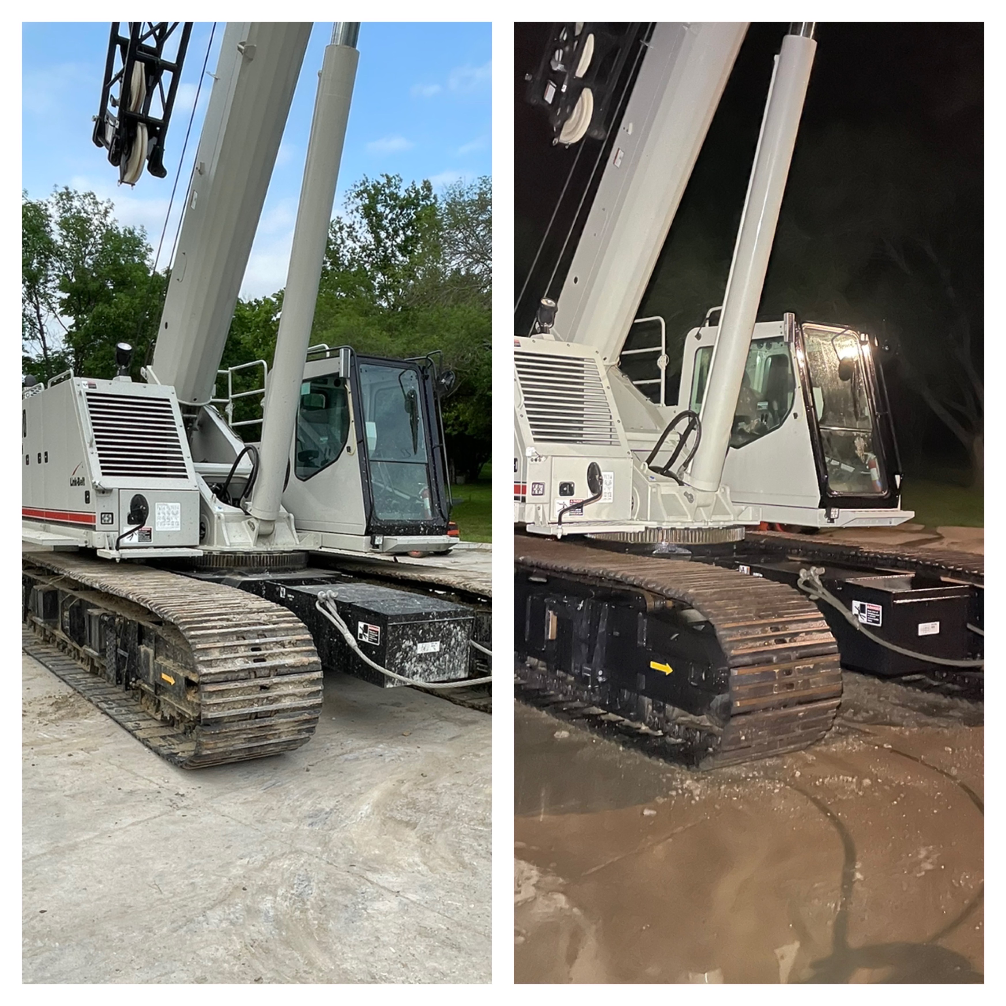 Concrete Spatter Removal From Crane In Rockwall, Tx