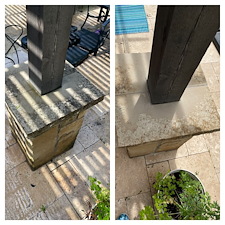 Filthy-Travertine-Paver-Transformation-And-House-Wash-In-Fairview-Tx 2