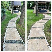 Filthy-Travertine-Paver-Transformation-And-House-Wash-In-Fairview-Tx 6